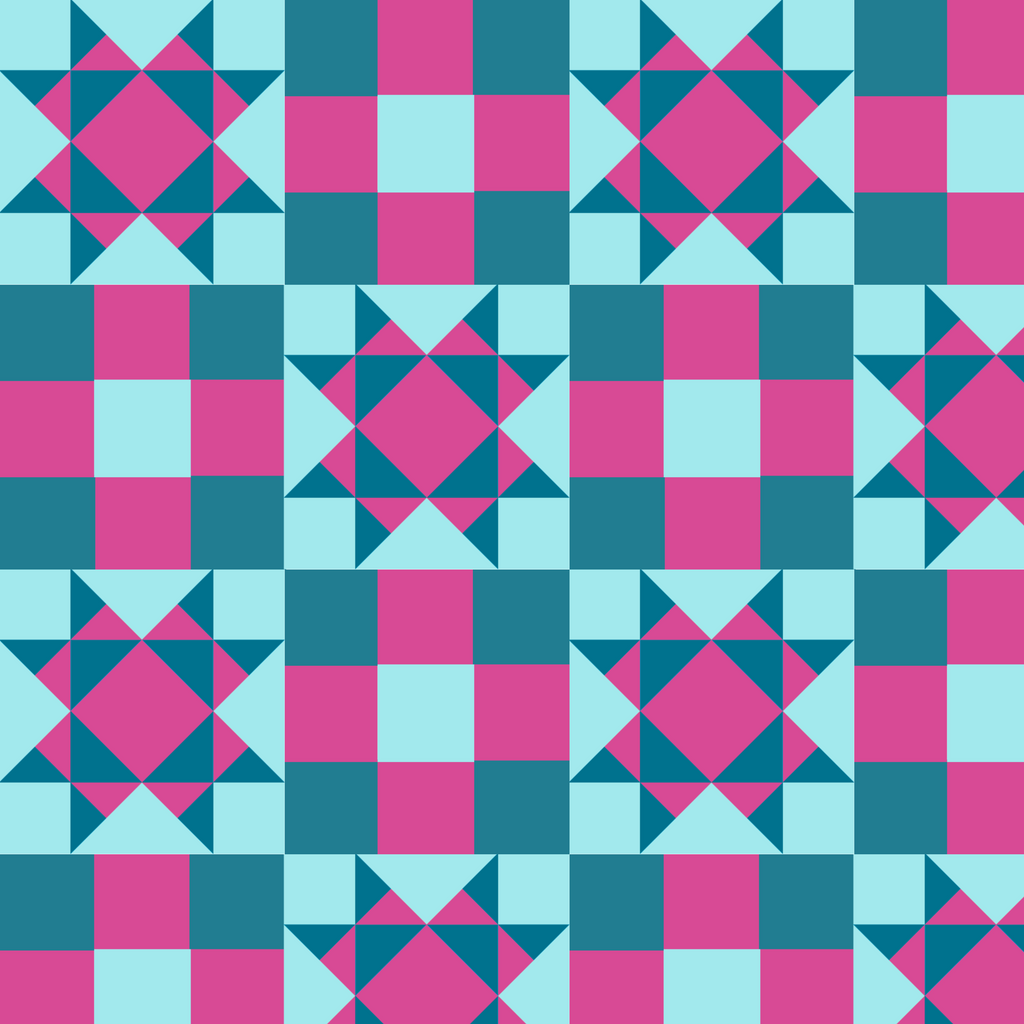 Quilt Block Mag/Teal