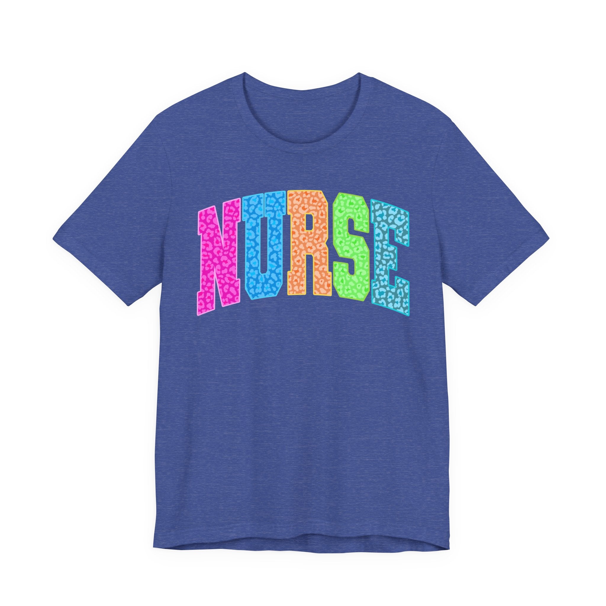 Nurse Rainbow Leopard Print Tee - Colorful Nursing Shirt