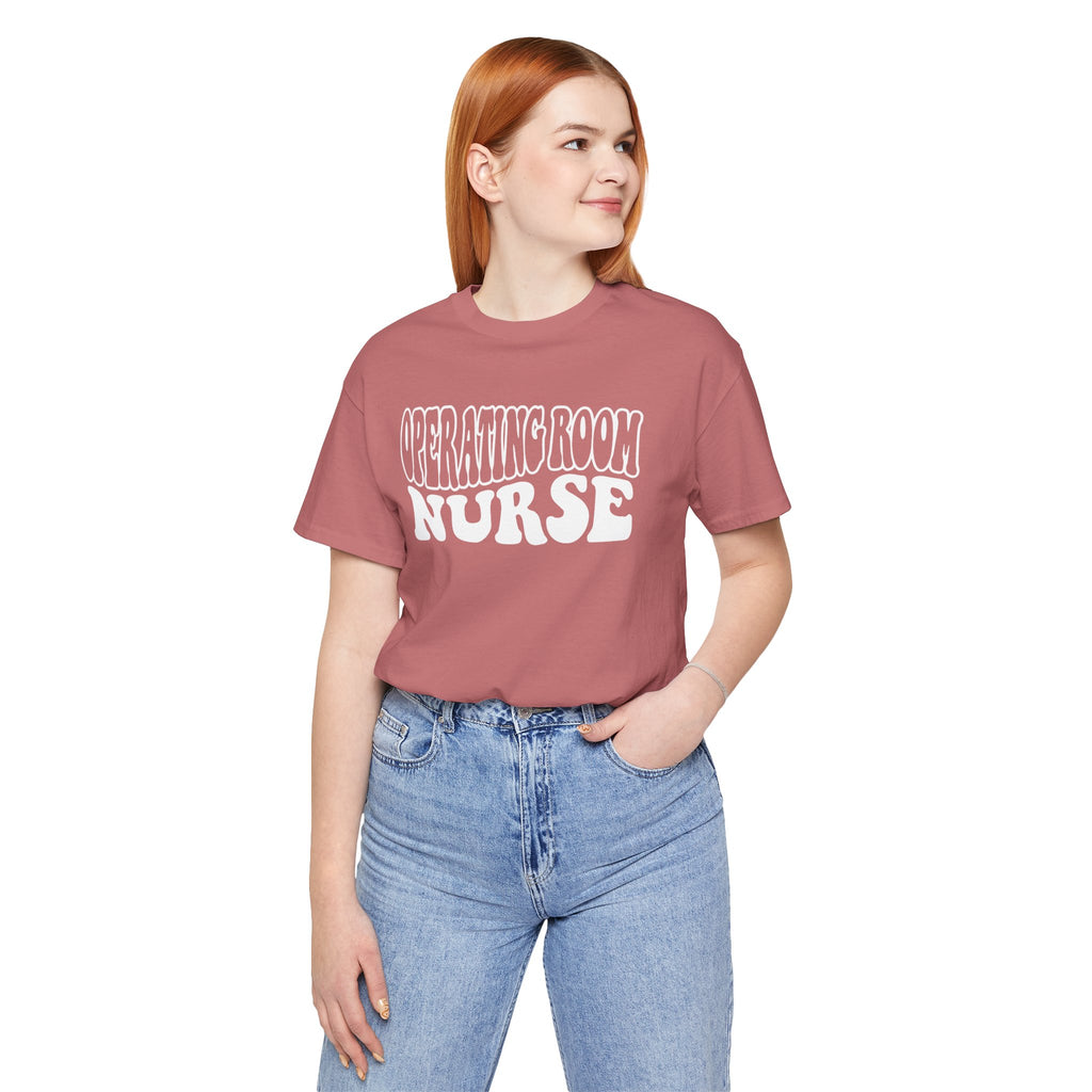 Operating Room Nurse T‑Shirt — Retro Script Surgical Nurse Tee
