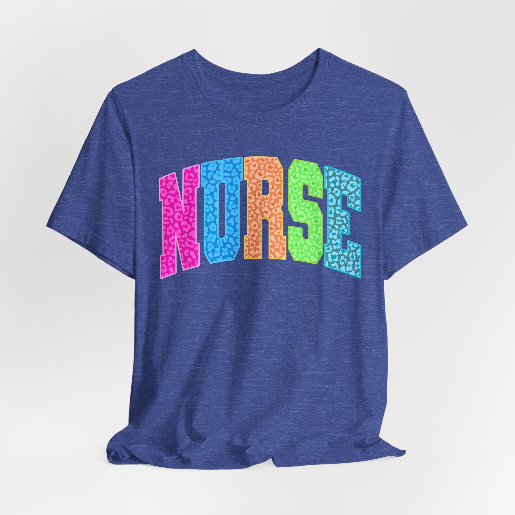 Nurse Rainbow Leopard Print Tee - Colorful Nursing Shirt