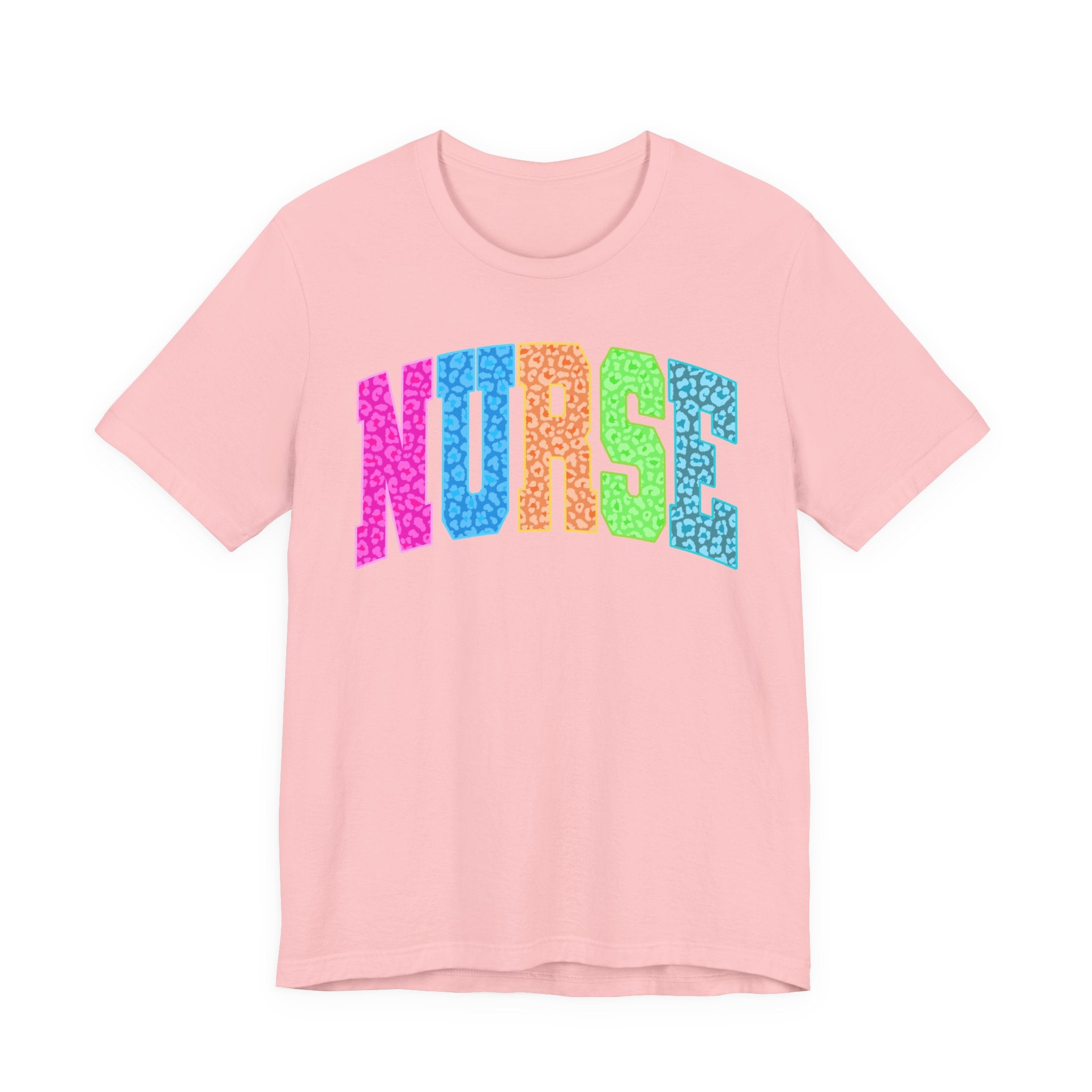 Nurse Rainbow Leopard Print Tee - Colorful Nursing Shirt