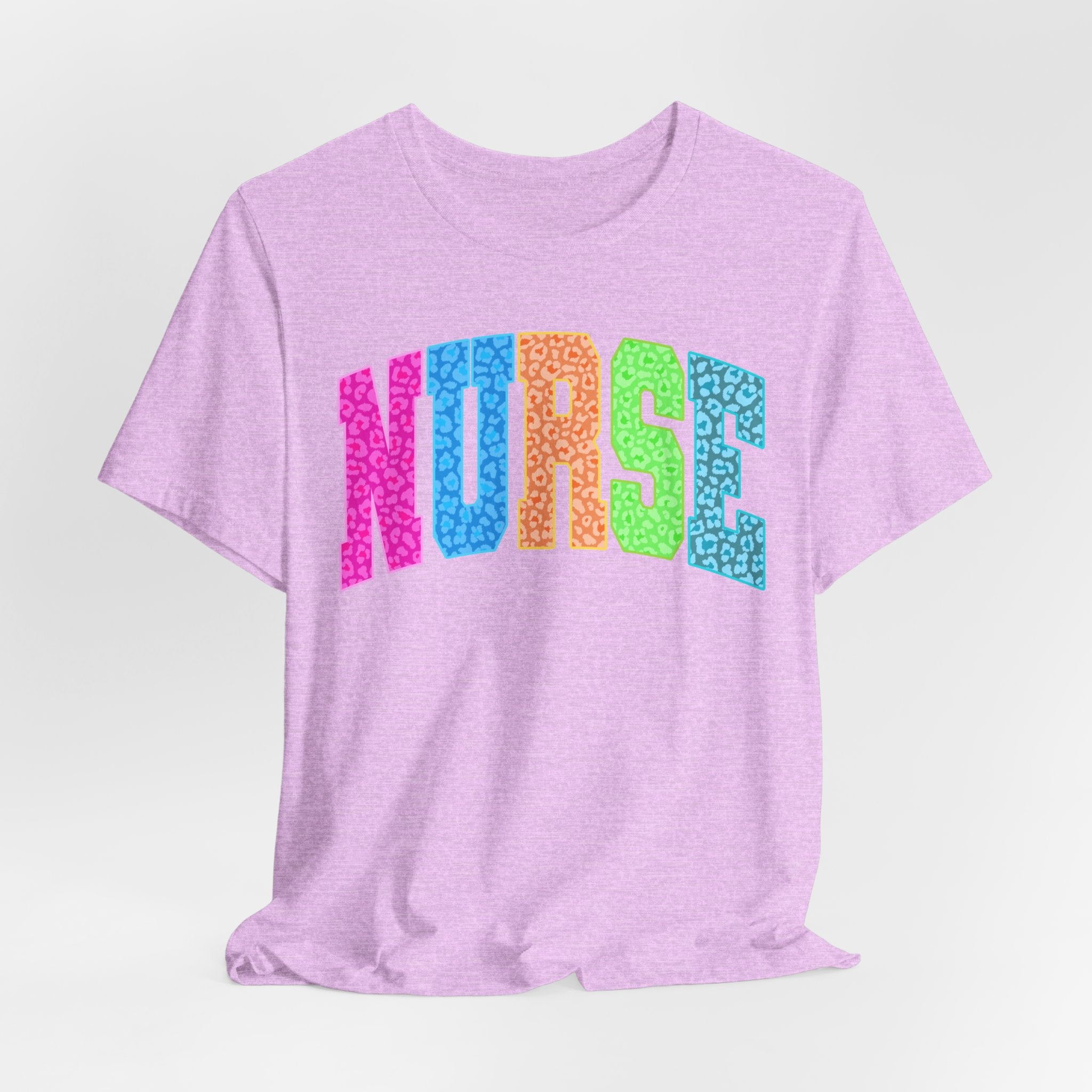 Nurse Rainbow Leopard Print Tee - Colorful Nursing Shirt