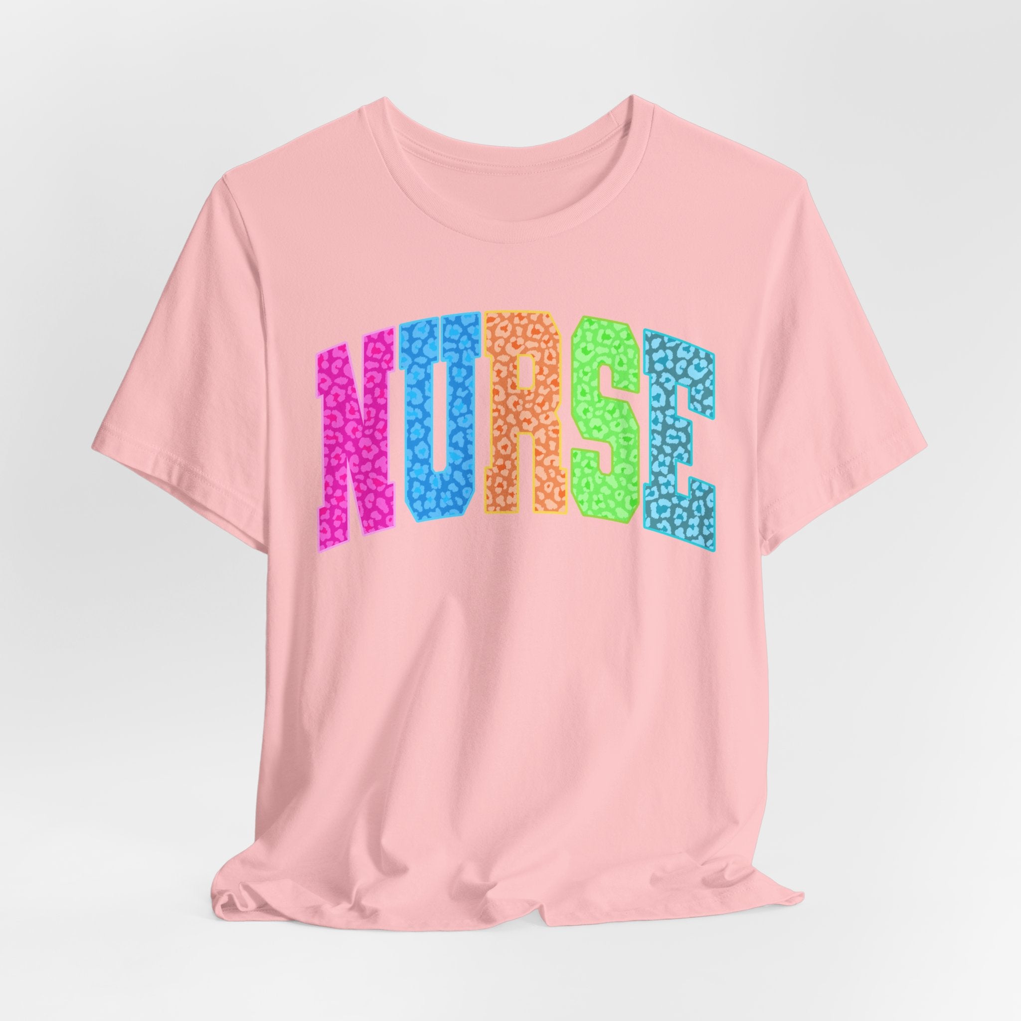 Nurse Rainbow Leopard Print Tee - Colorful Nursing Shirt
