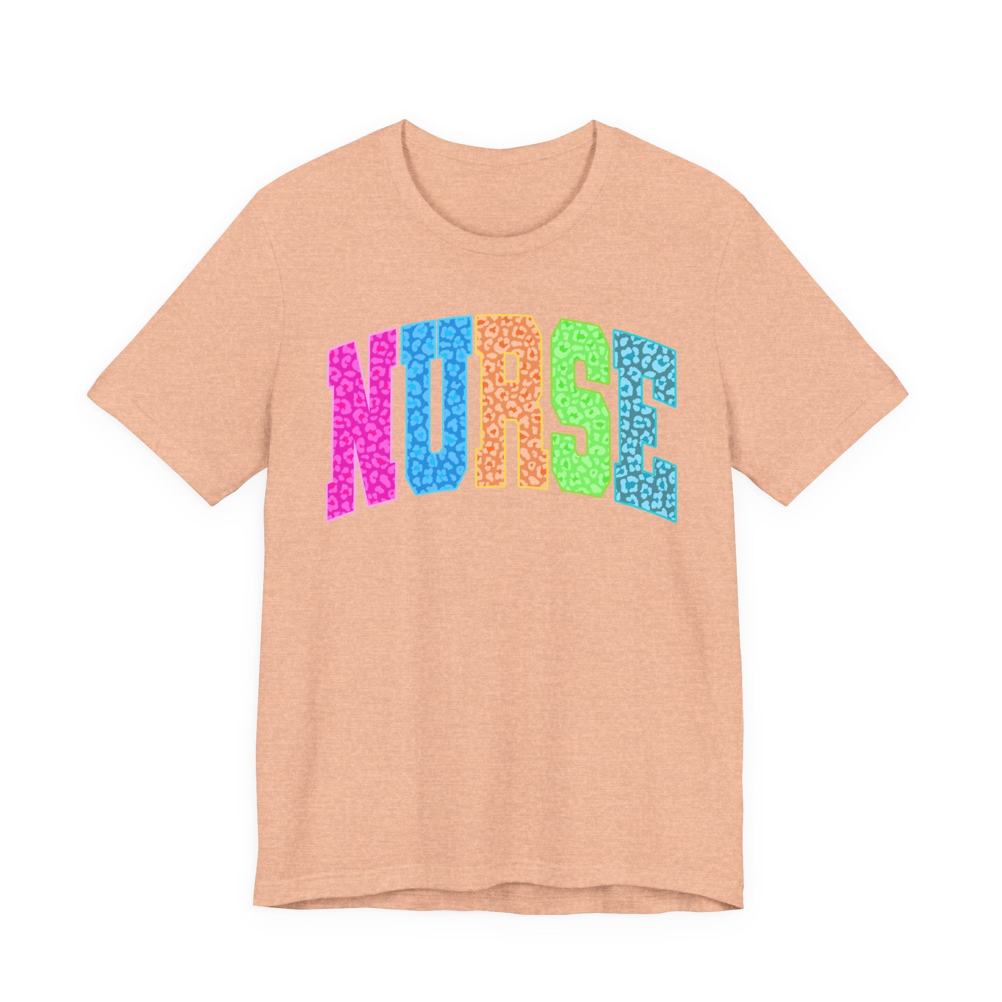 Nurse Rainbow Leopard Print Tee - Colorful Nursing Shirt