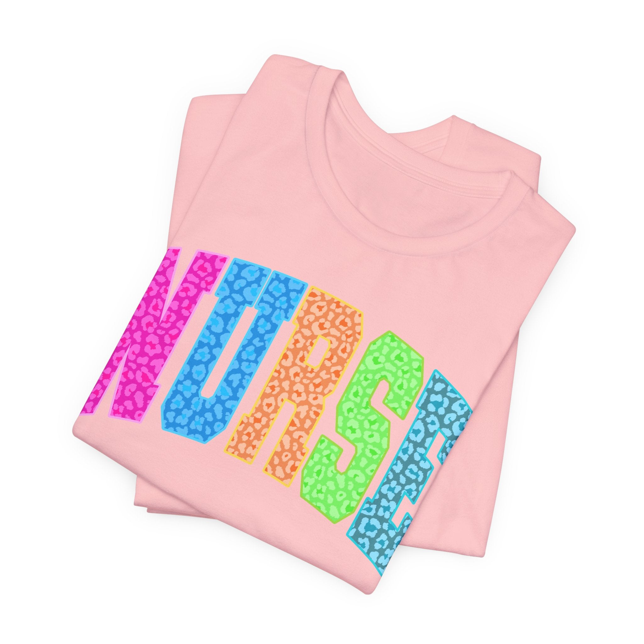 Nurse Rainbow Leopard Print Tee - Colorful Nursing Shirt