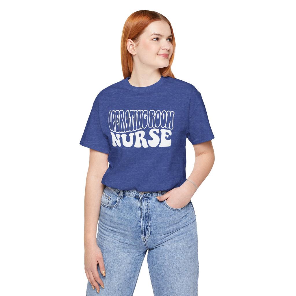Operating Room Nurse T‑Shirt — Retro Script Surgical Nurse Tee