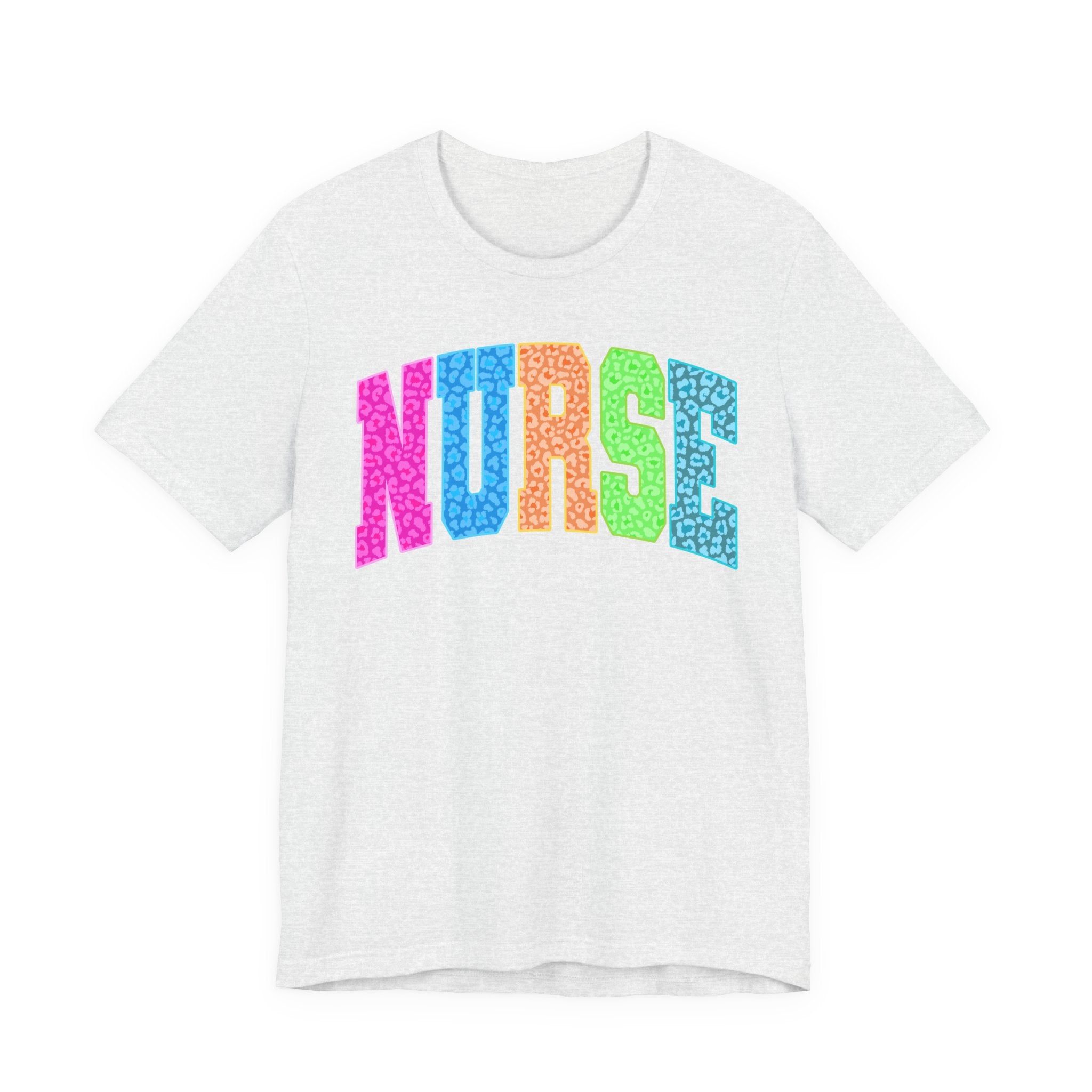 Nurse Rainbow Leopard Print Tee - Colorful Nursing Shirt