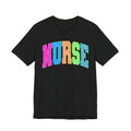 Nurse Rainbow Leopard Print Tee - Colorful Nursing Shirt