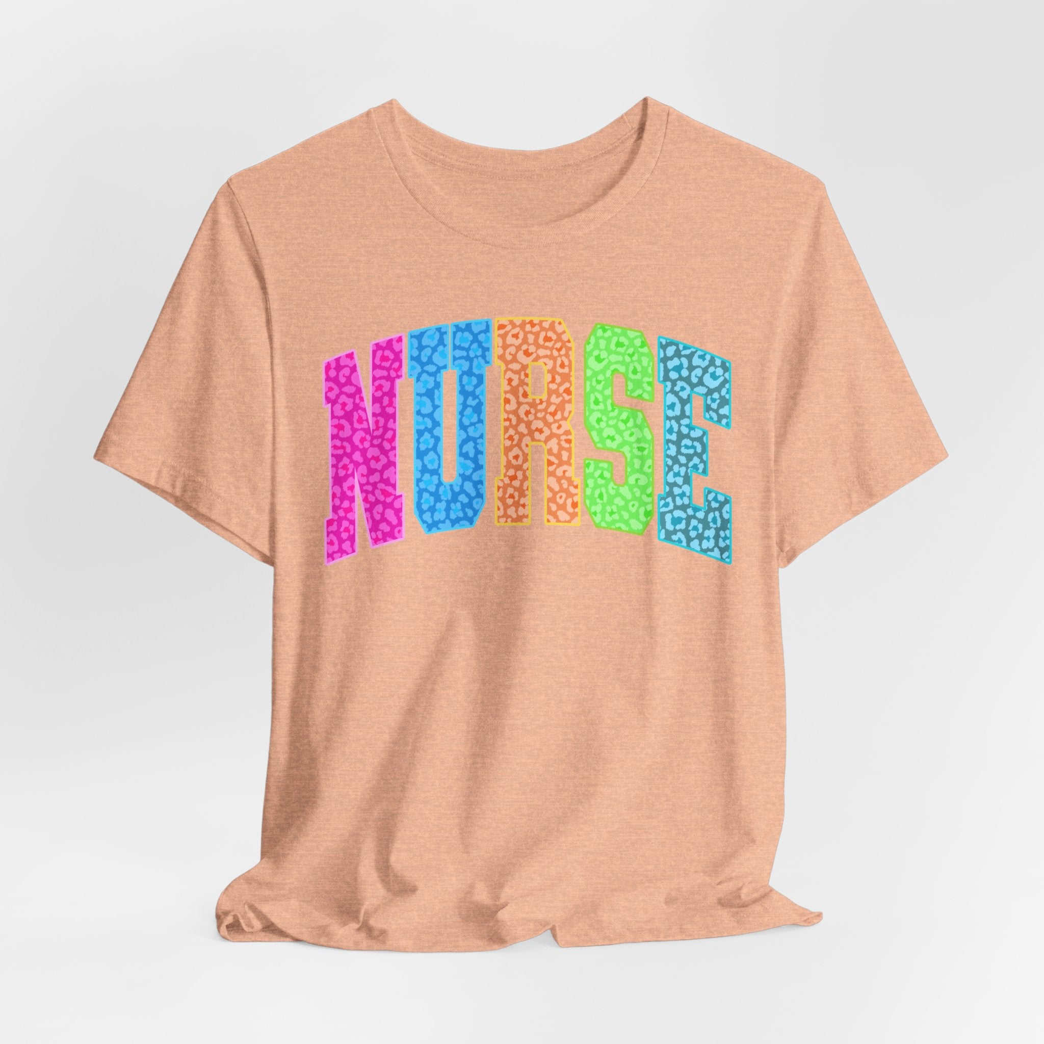 Nurse Rainbow Leopard Print Tee - Colorful Nursing Shirt