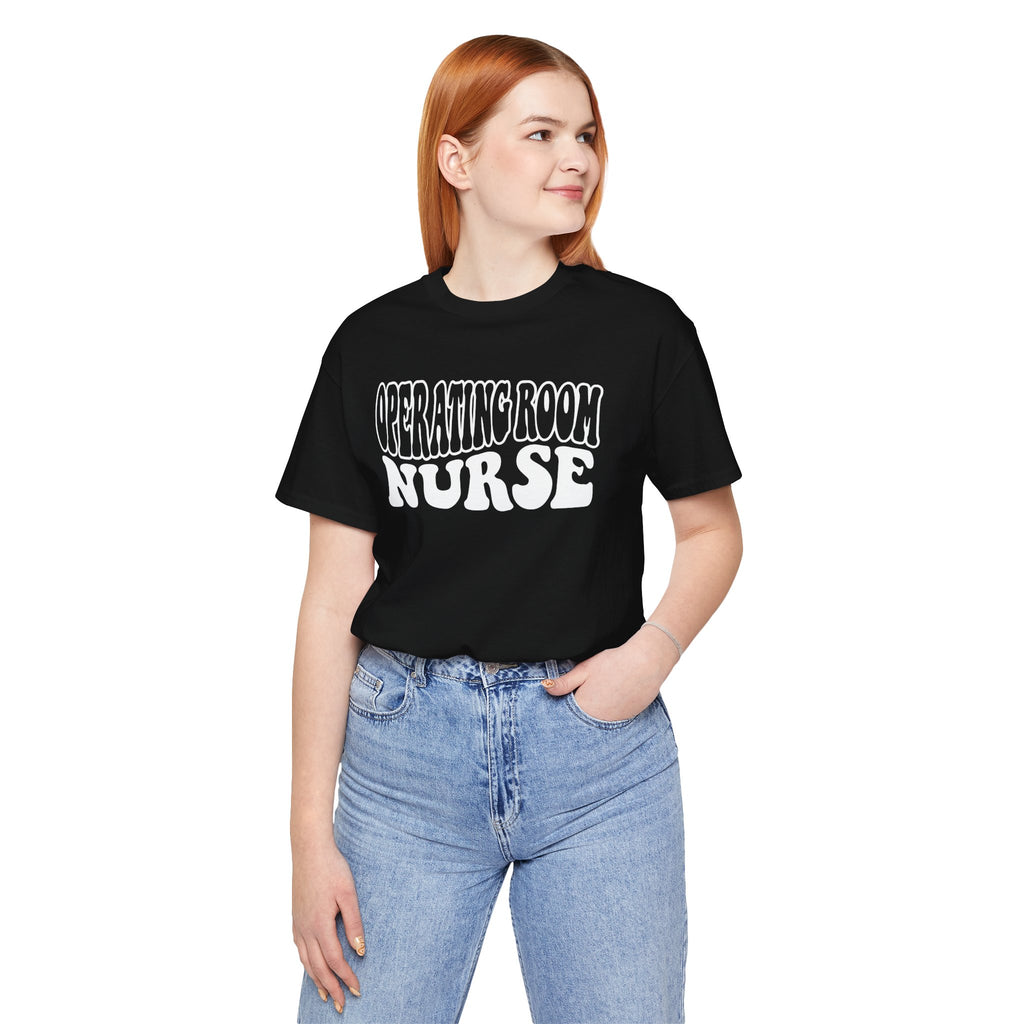 Operating Room Nurse T‑Shirt — Retro Script Surgical Nurse Tee