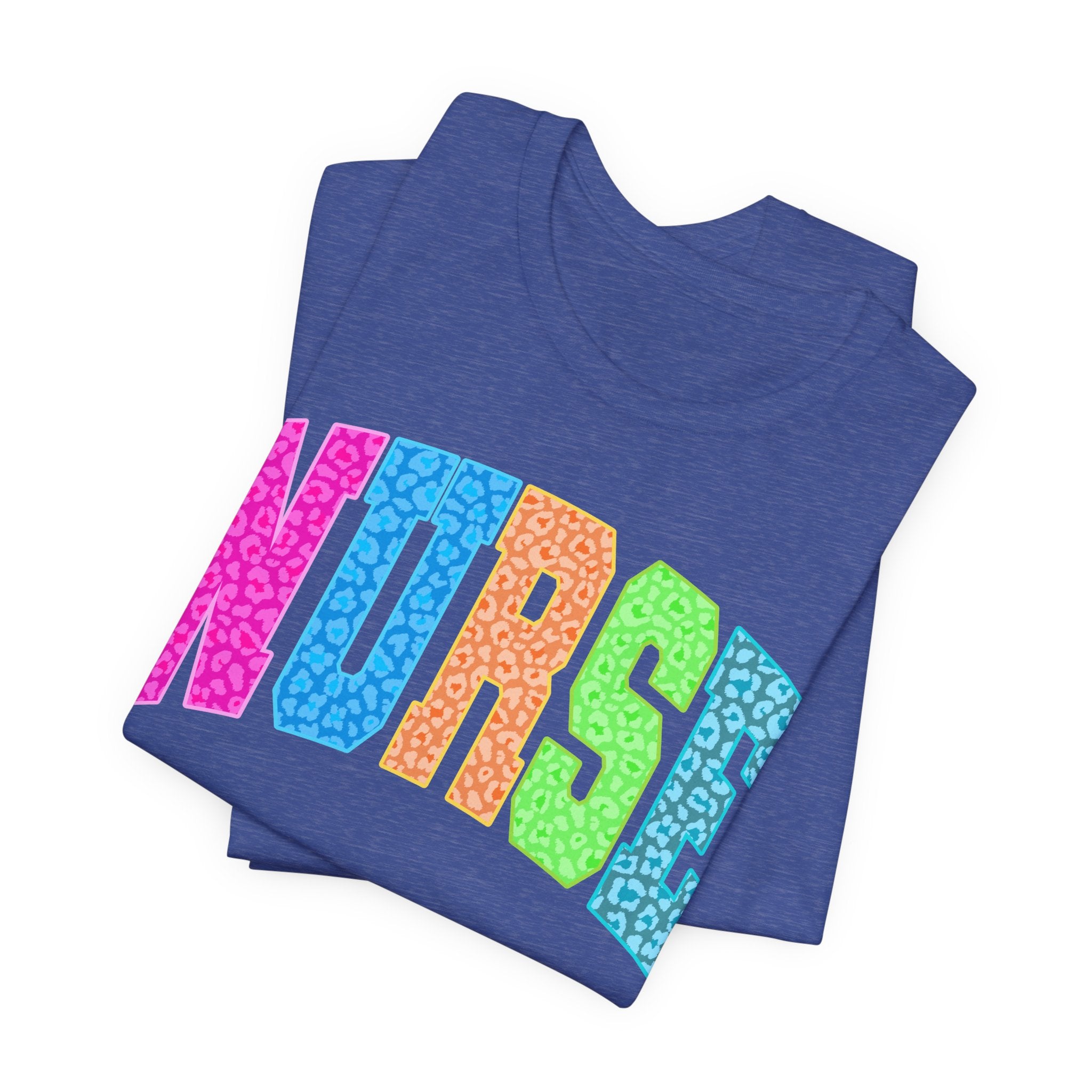 Nurse Rainbow Leopard Print Tee - Colorful Nursing Shirt