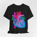 Anatomical Heart Diagram Tee — Colorful Labeled Cardiac Anatomy Shirt