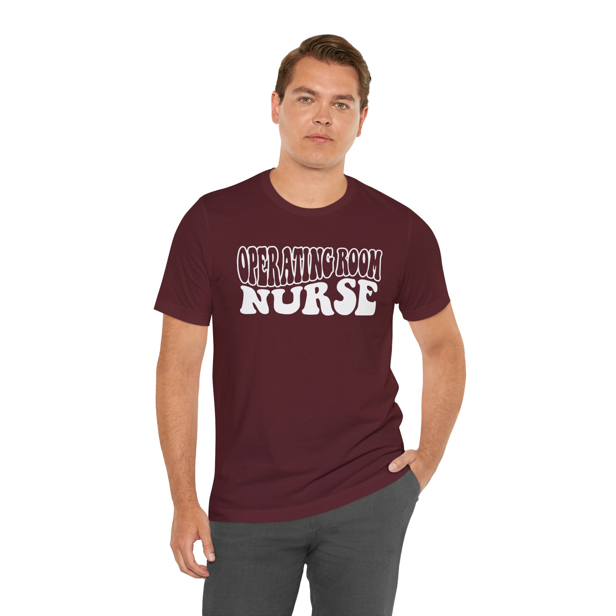 Operating Room Nurse T‑Shirt — Retro Script Surgical Nurse Tee
