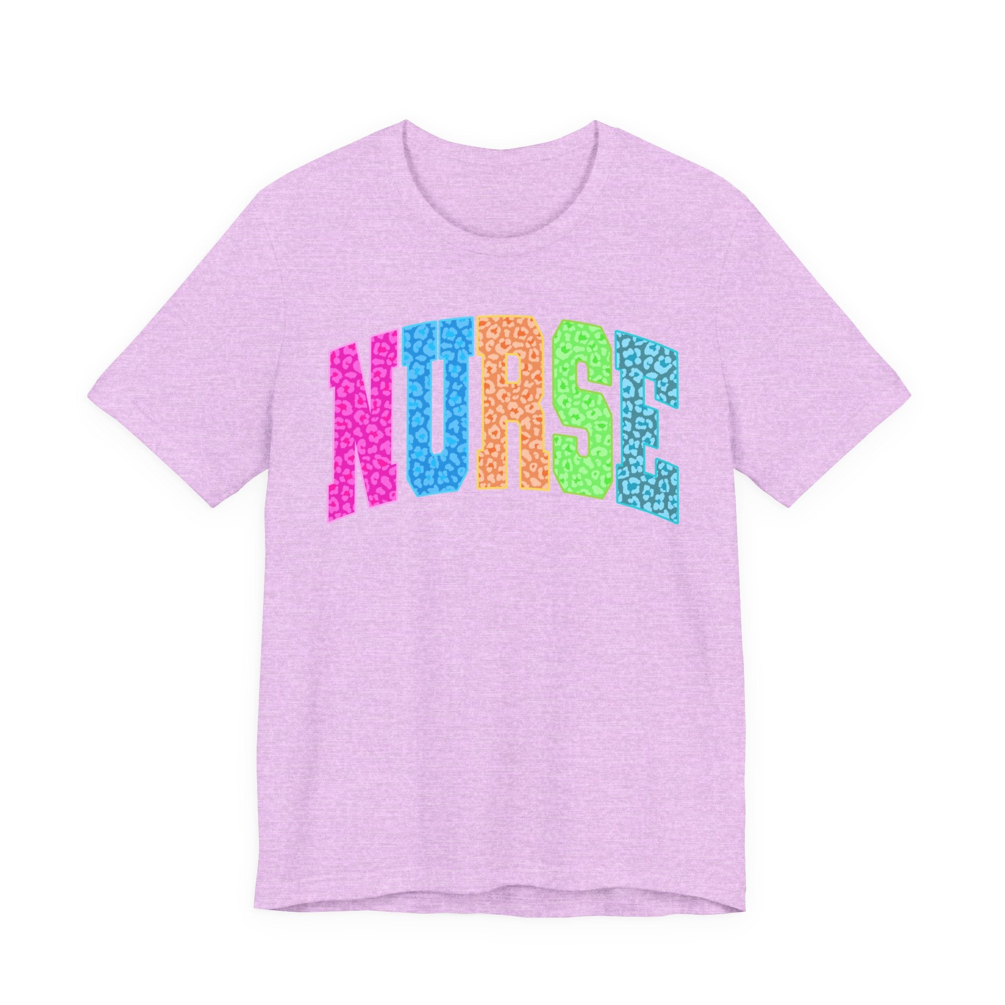 Nurse Rainbow Leopard Print Tee - Colorful Nursing Shirt
