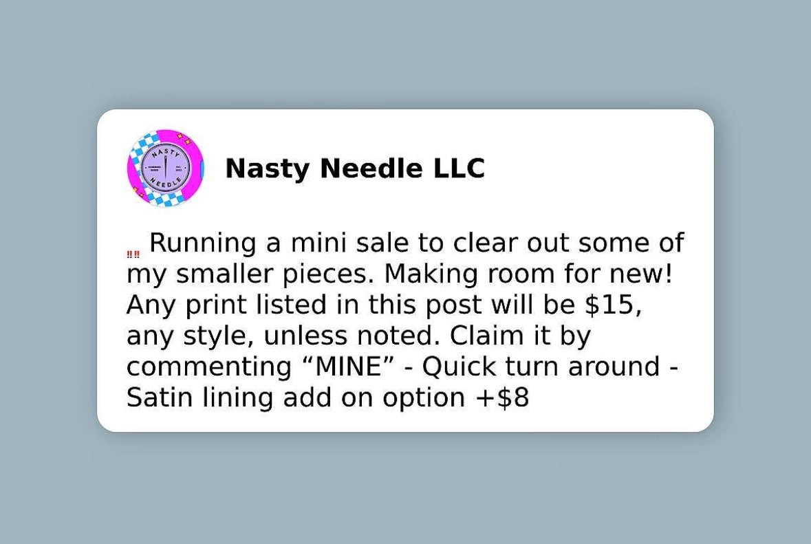 FB Mini Sale