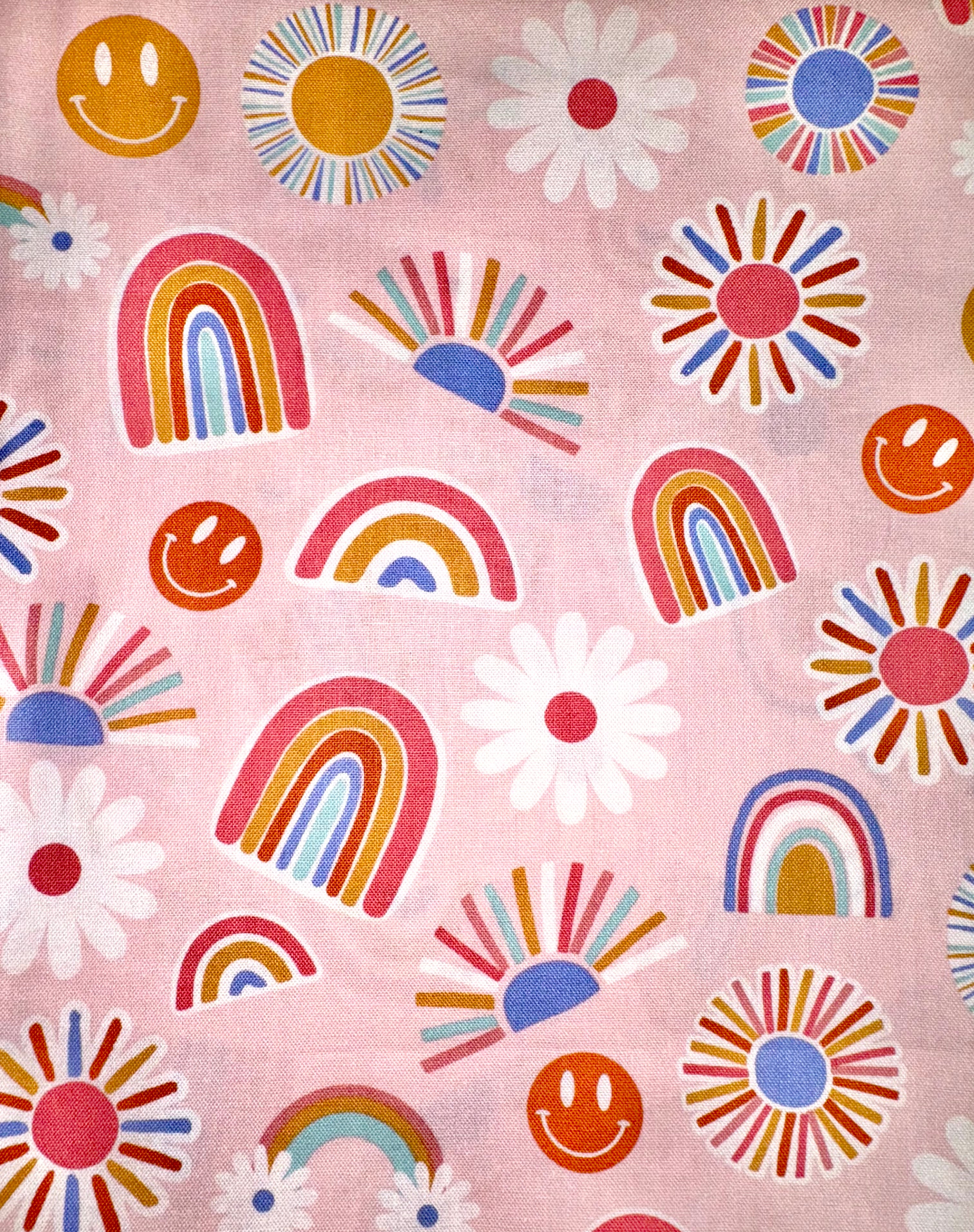 Happy Rainbows and Daisies Pink