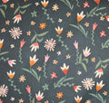 Sm. Orange Floral on Dark Olive